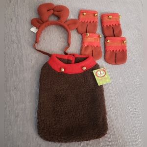 NWT Reindeer Costume For A Dog Size 10 in.